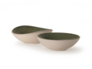 Seifenschale aus Keramik, salbei, oval & rund