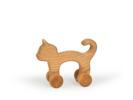 Rolltier Katze aus Eschenholz