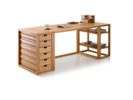 Schreibtisch, Einschubschrank & Grundgestell QUINT in Buche