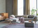Sereno Lounge-Sofa & Highboard Tesoro 2-türig Holz