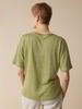 Kurzarmshirt aus Bio Leinen/Baumwolle, ringel grün/weiss