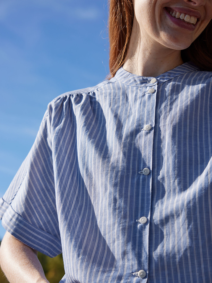 Bluse aus Leinen & Baumwolle