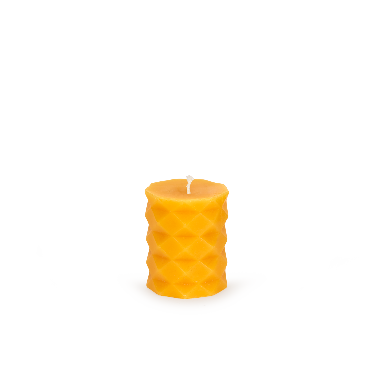 Stumpenkerze Relief aus Bienenwachs, natur