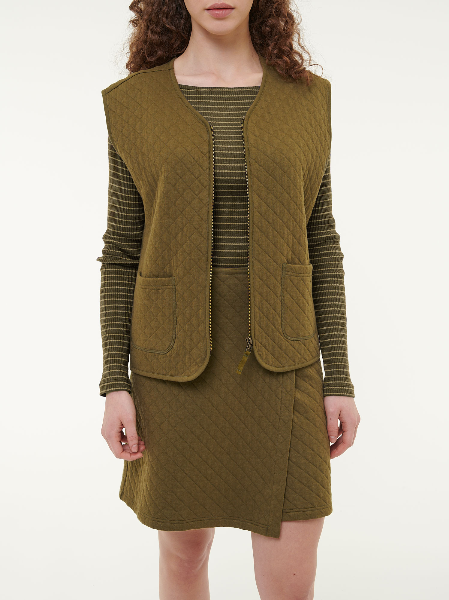Ärmellose Jacke aus Bio-Baumwolle