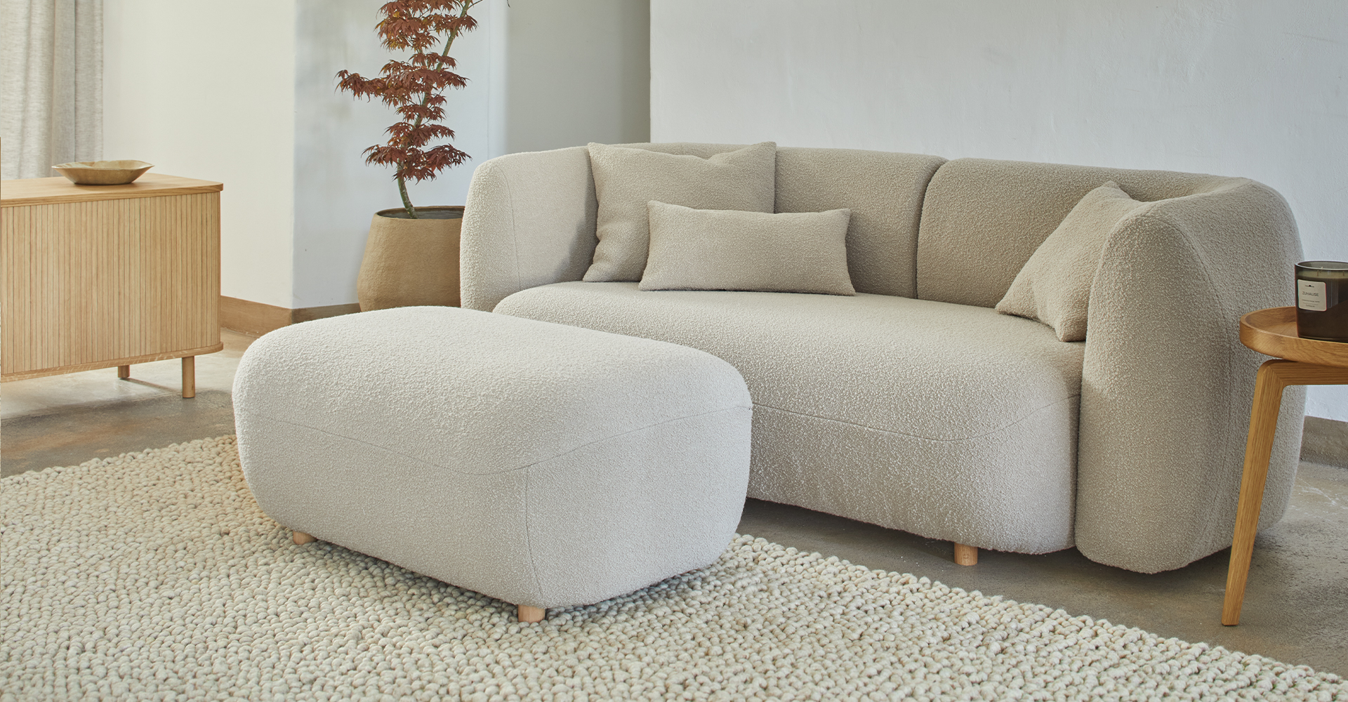 Hocker Lorea mit Sofa Lorea