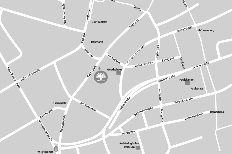 bildliche Wegbeschreibung zum Grüne Erde Store in Frankfurt