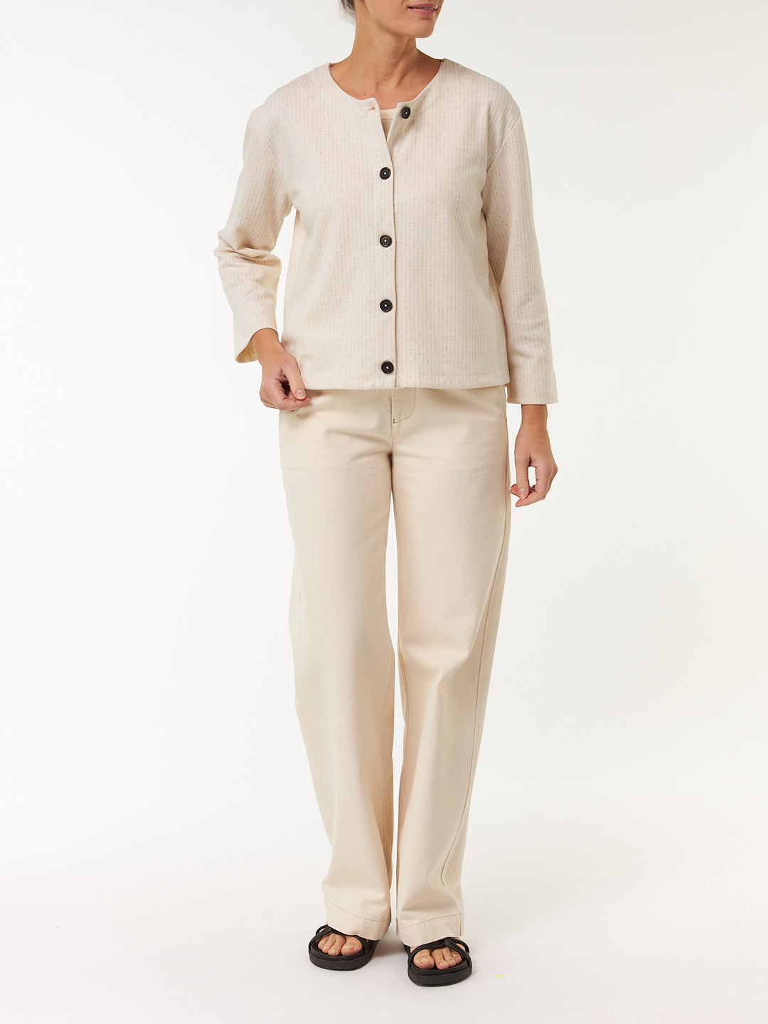 Jerseyjacke aus Bio Baumwolle und Leinen