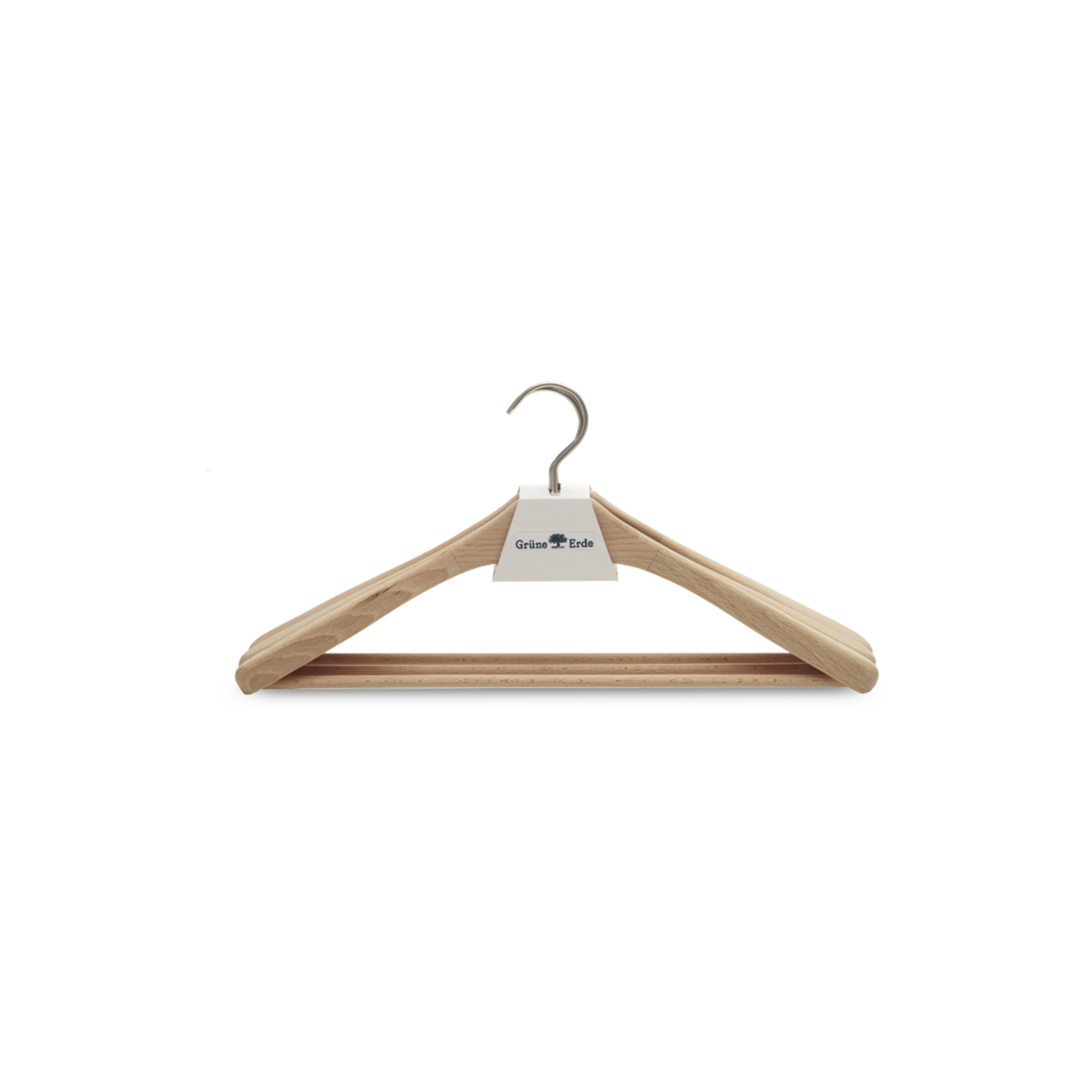 Kleiderbügel im 3er Set mit Steg und matt vernickeltem Haken