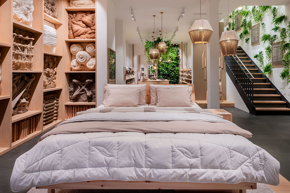 Ein Ausstellungsbett in einem Store in Deutschland