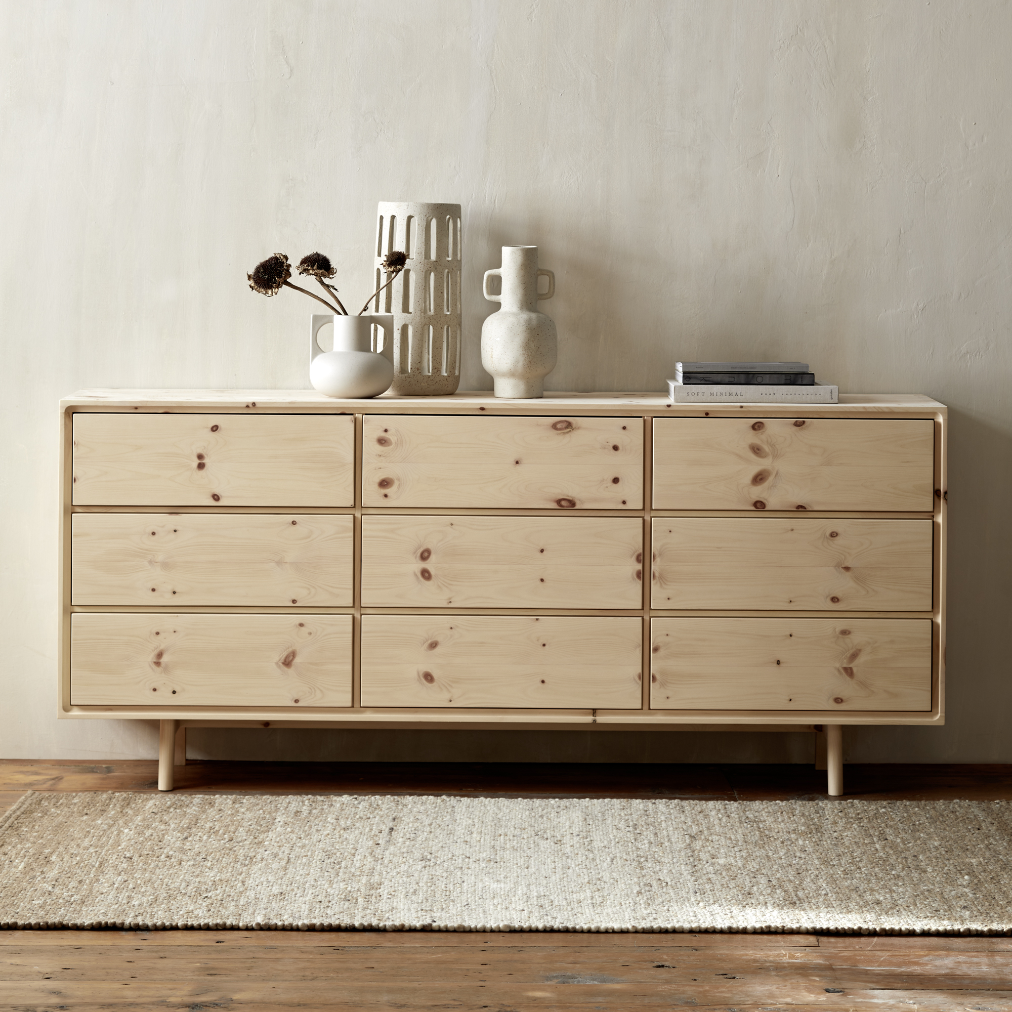 Sideboard Tesoro mit 9 Laden B 178 x T 45 x H 79 cm