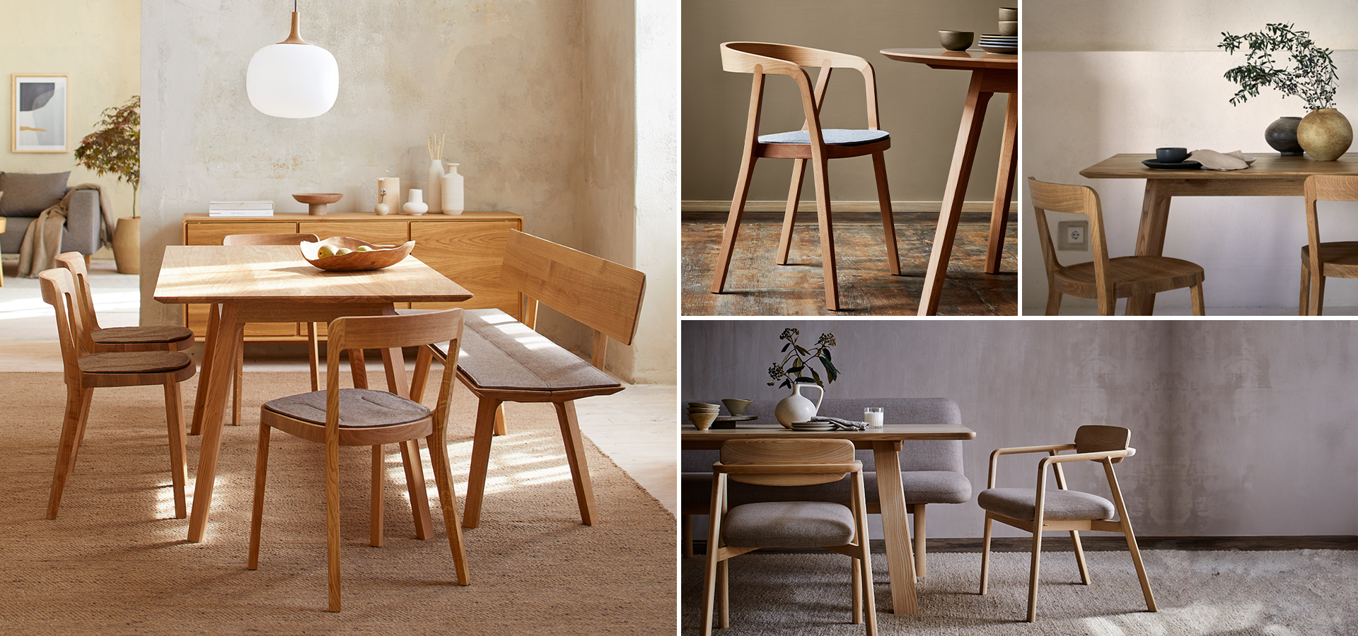 Collage von dem Einrichtungsbeispiel Asensio und Mirato im Esszimmer