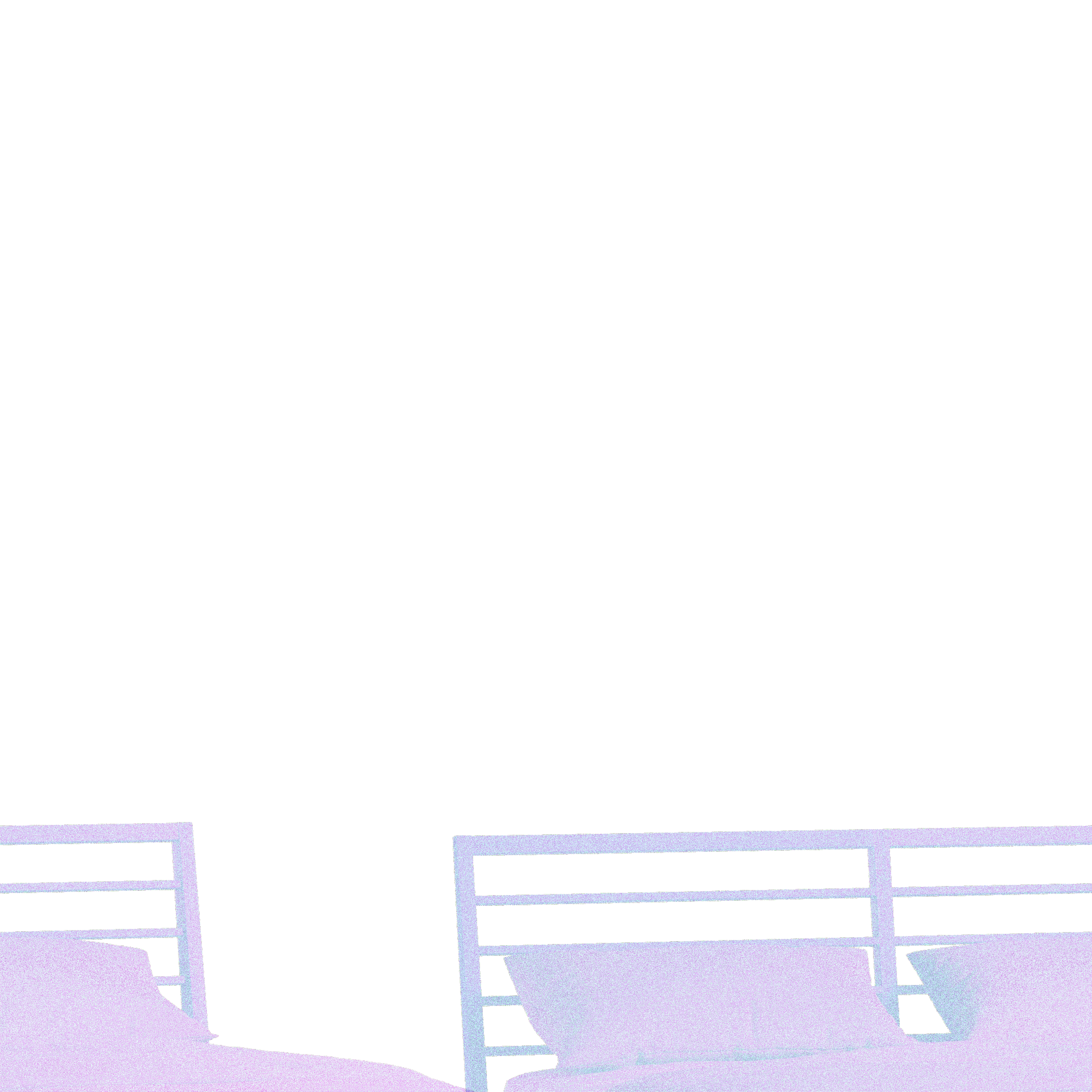 Bett Almeno mit Sprossenbetthaupt horizontal