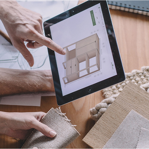 Schrank Planung auf einem iPad