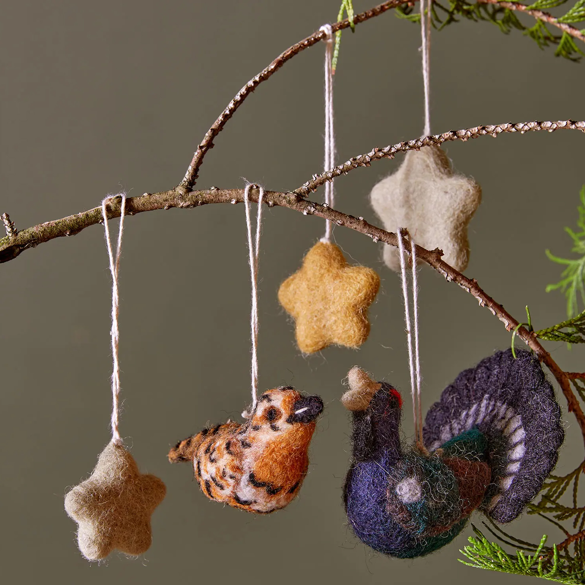 6er-Set Sterne aus Filz