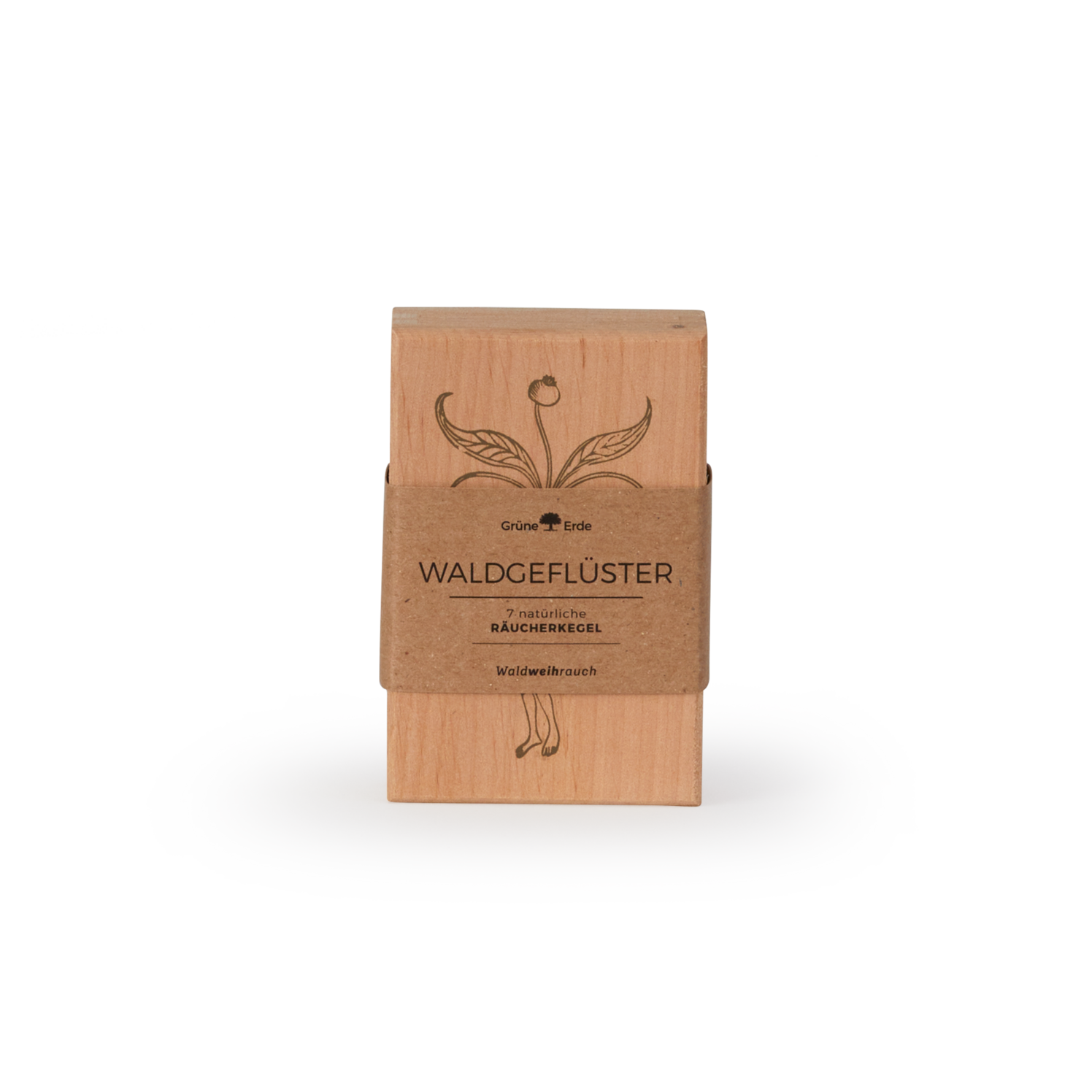 Räucherkegel im Holzkistchen "Waldgeflüster"