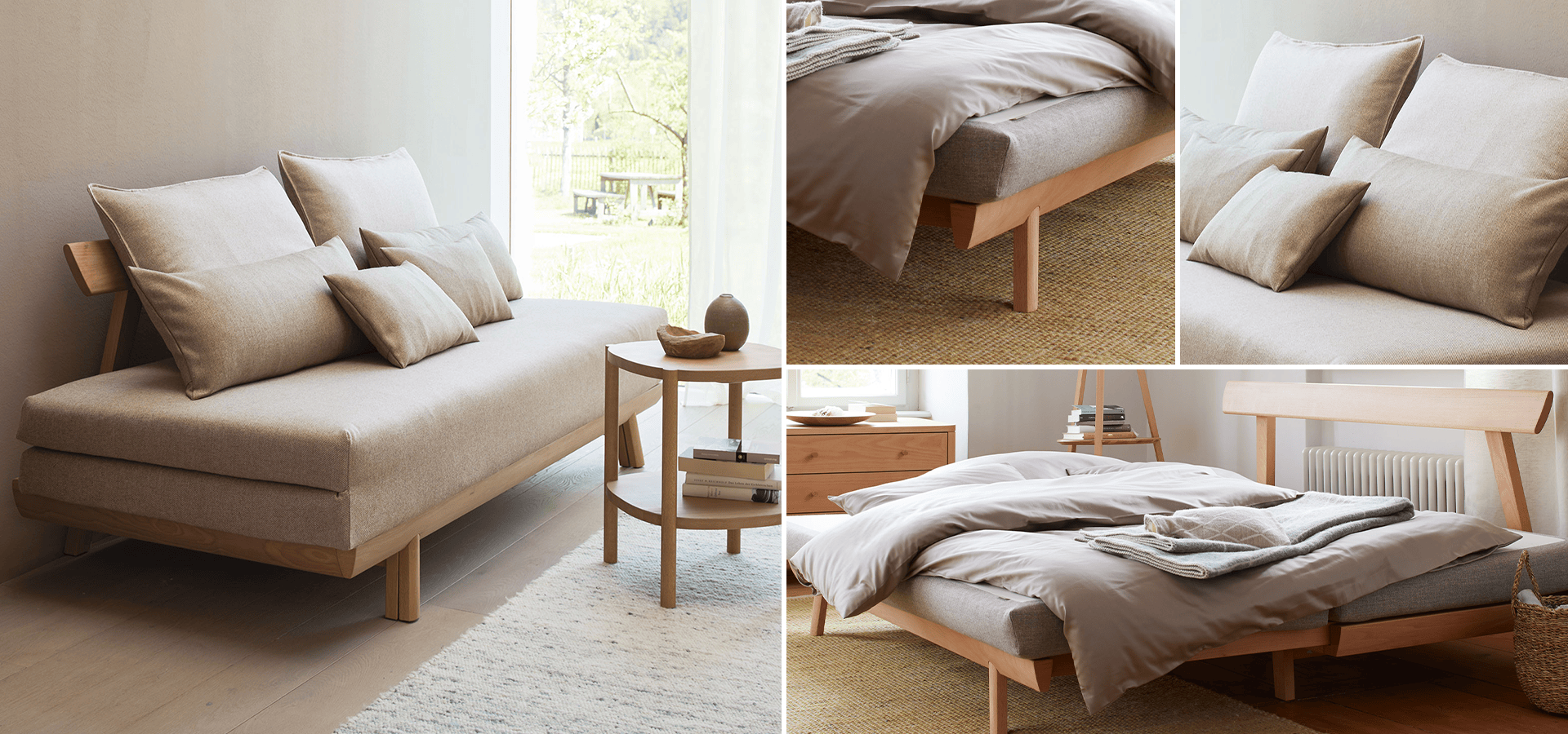 Bettsofa Doppio – Natürliches Sofa-Bett für Gäste