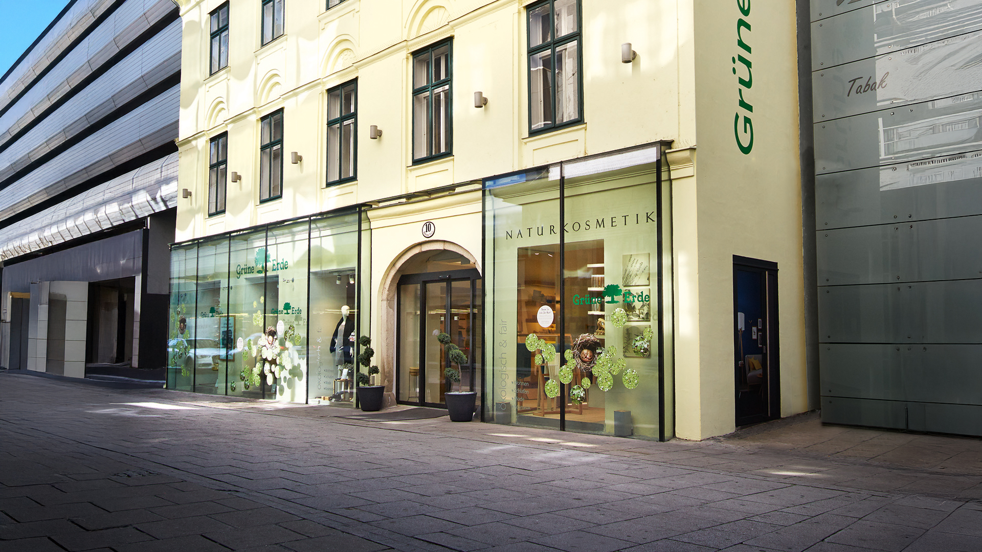 Das Gebäude vom Grüne Erde Store in Linz