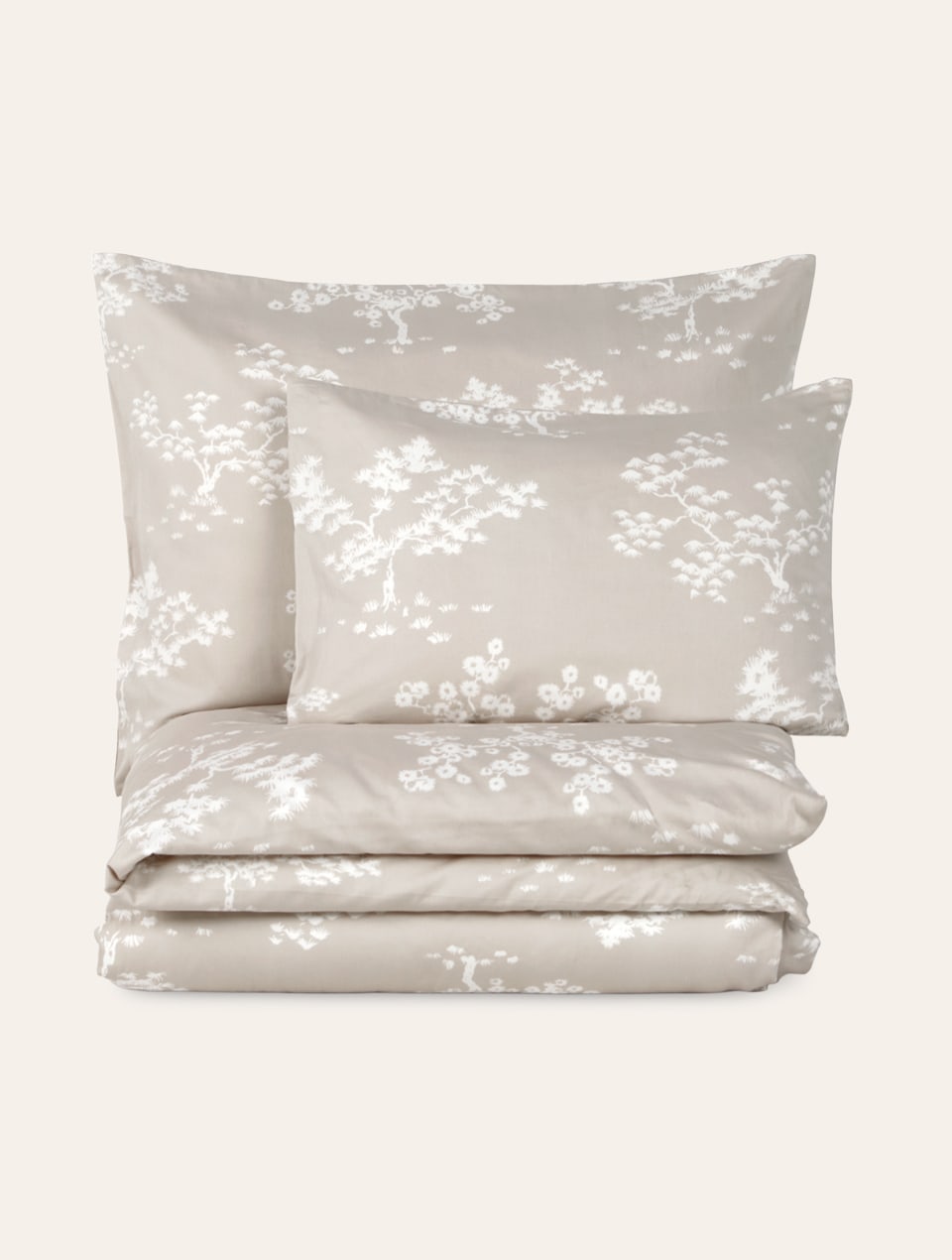 Ökologische Bettwäsche AGLAIA auf einem Stapel