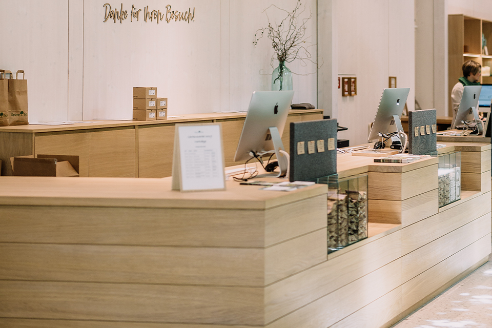 Grüne Erde-Welt Kassenbereich