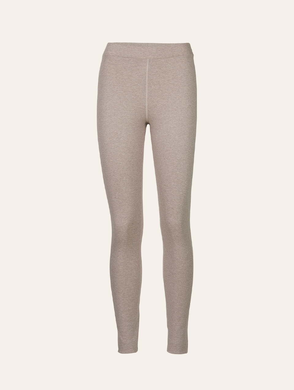 Beige Leggings auf weißem Hintergrund