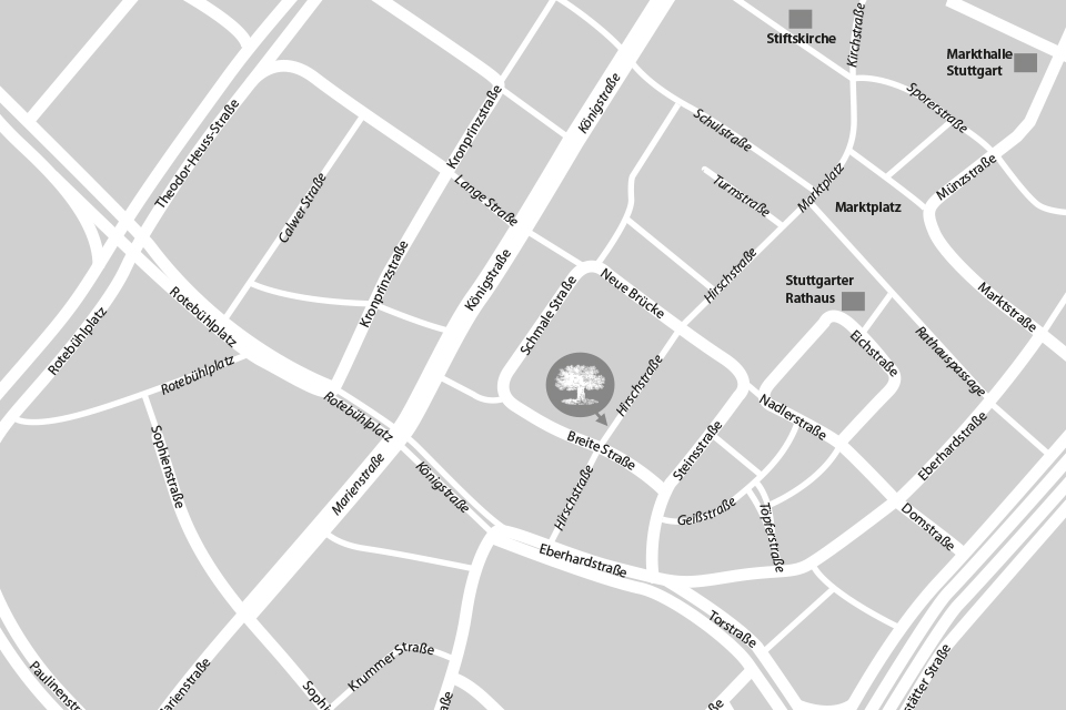 bildliche Wegbeschreibung zum Grüne Erde Store in Stuttgart