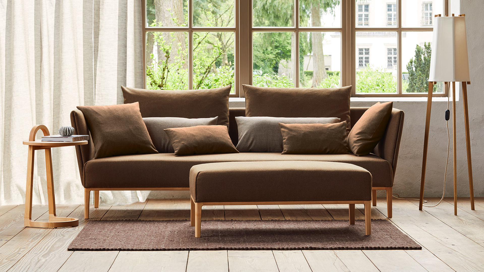 3er Sofa Lorea mit großem Hocker
