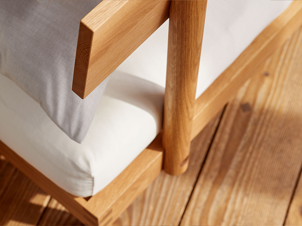 Massivholzbett Jukai Detailansicht