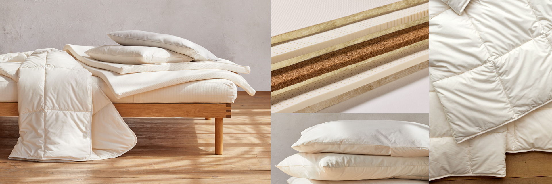 Collage verschiedene Ansichten mit unterschiedlichen Pur Bettwaren