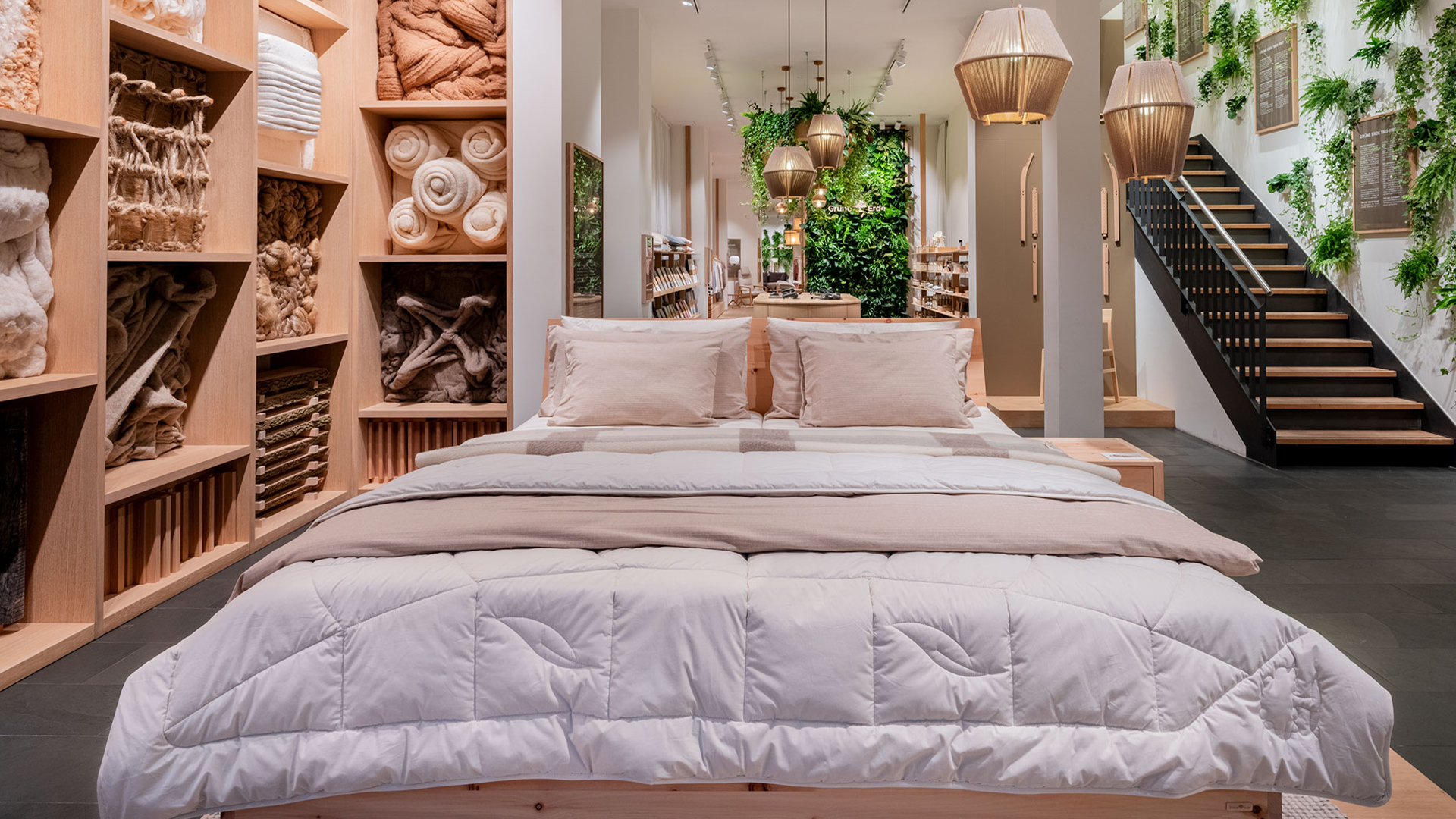 Ein Ausstellungsbett in einem Store in Deutschland