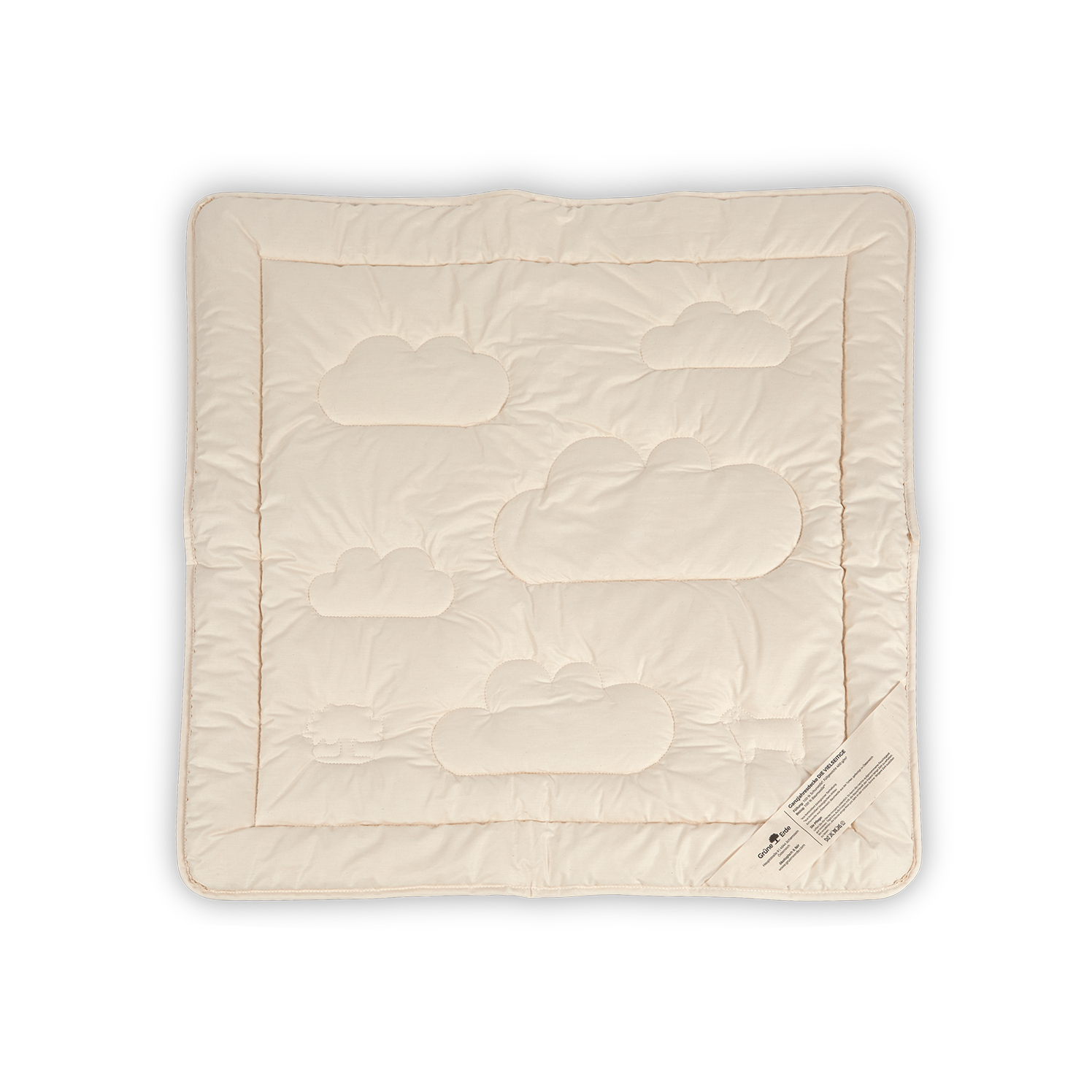 Kinder Sommerdecke Schafschurwolle mit Wolkensteppung