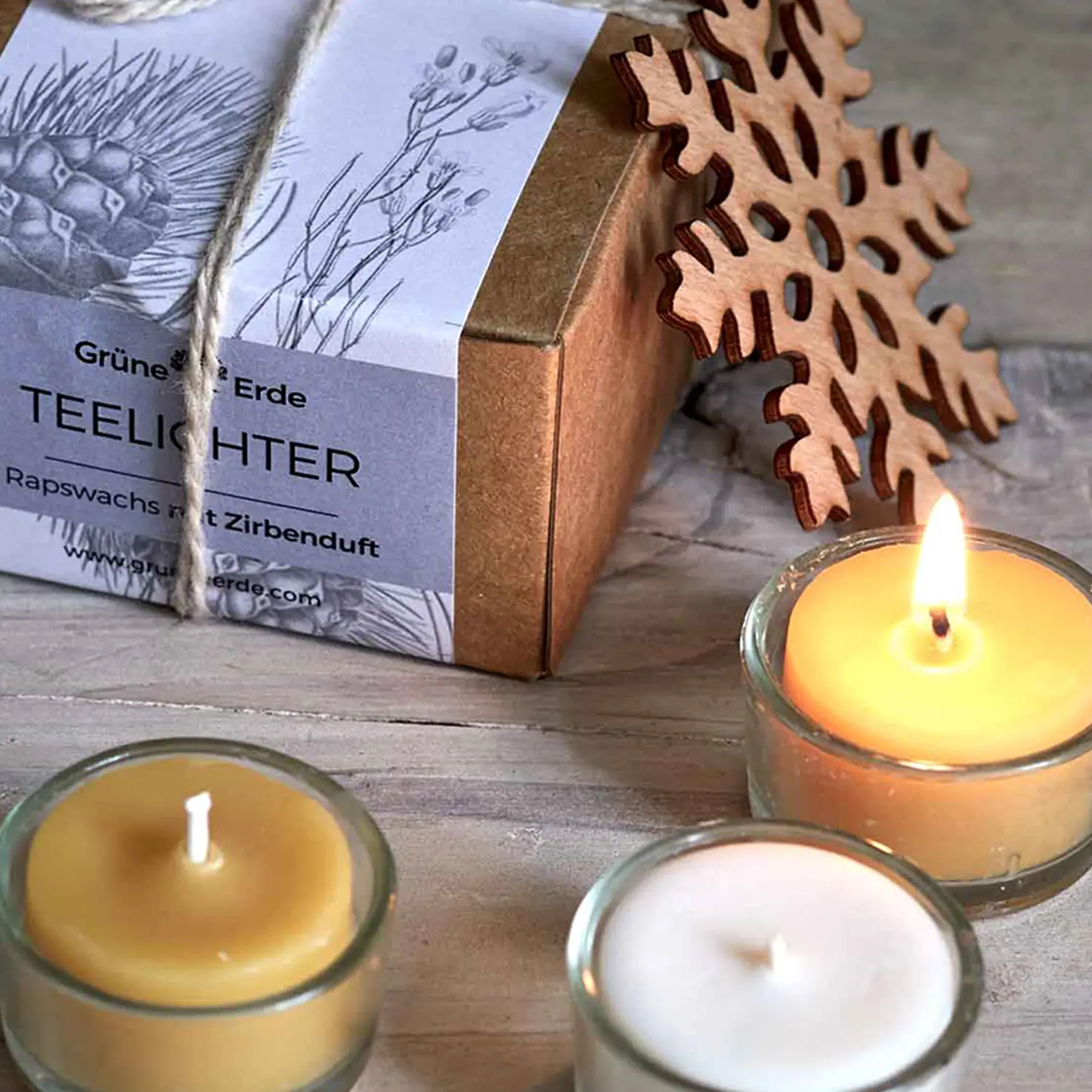 Teelichter aus Bienenwachs aus Naturmaterialien