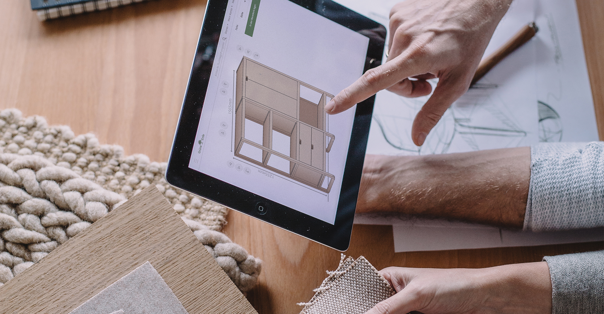 Schrank Planung auf einem iPad