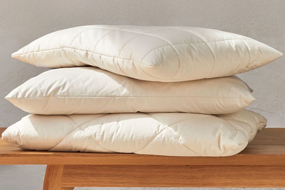 Schlafkissen mit Baumwolle und Naturlatexflocken