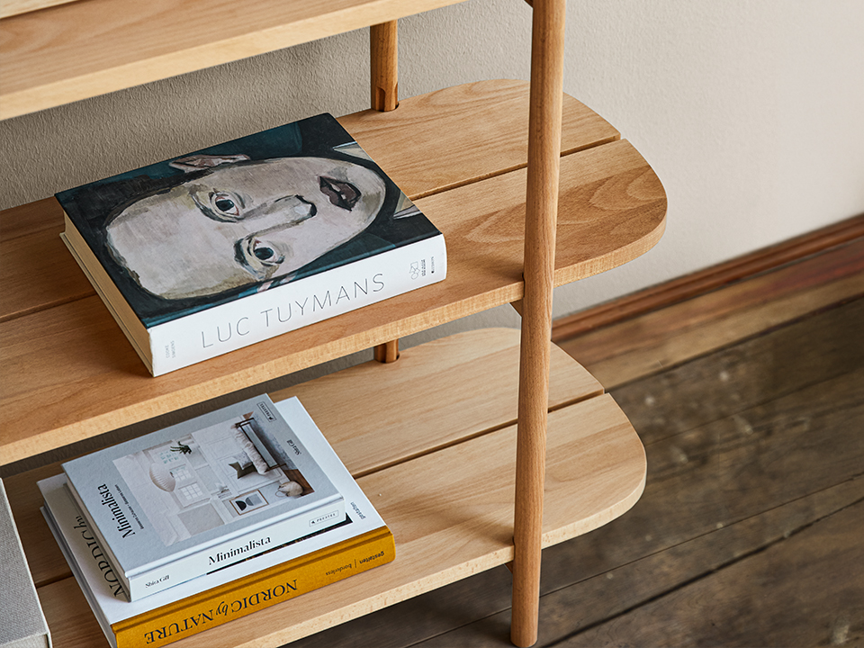 Regal Tonda Nahansicht gefüllt mit Büchern