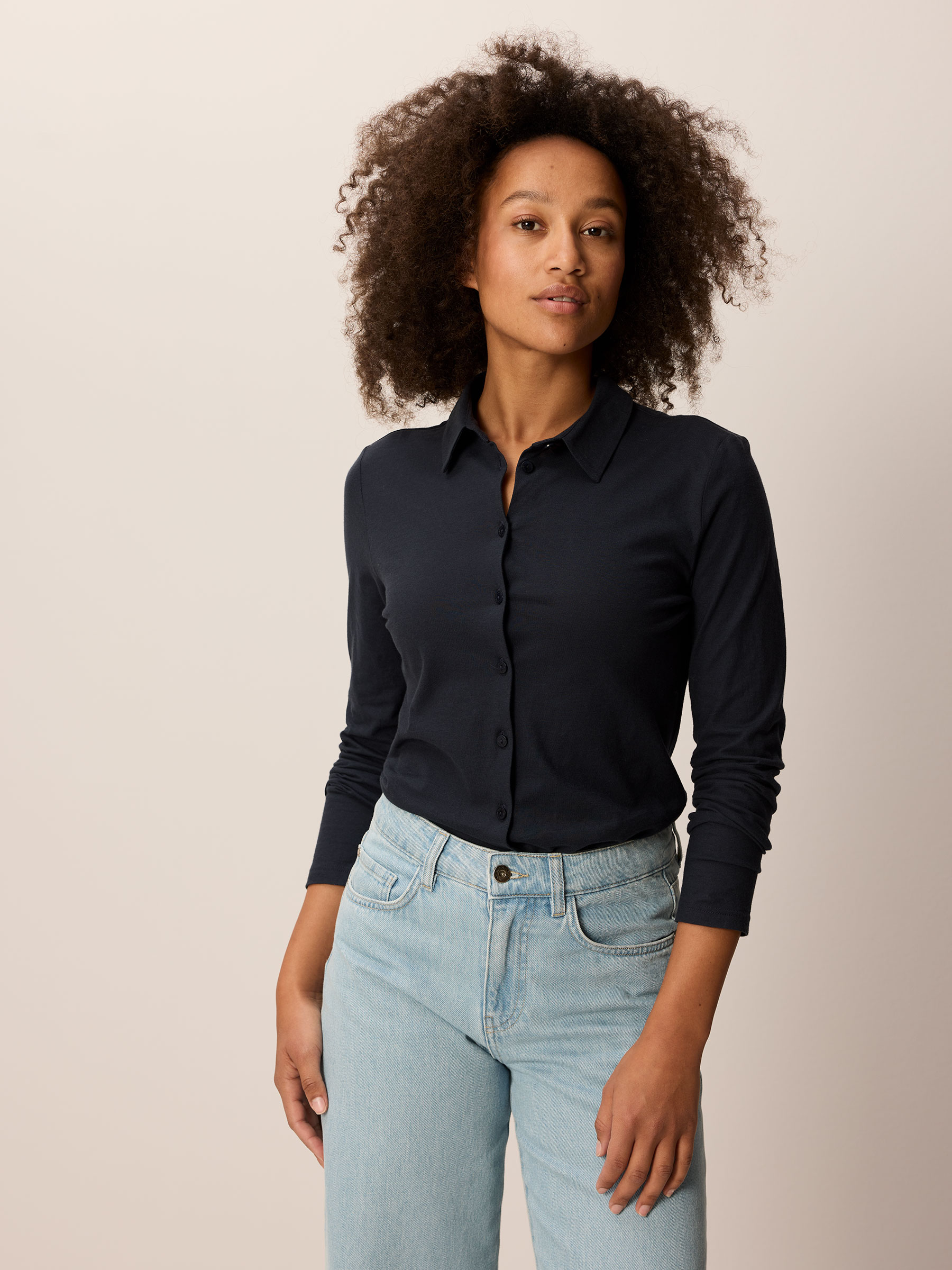 Blusenshirt Langarm aus Bio Baumwolle