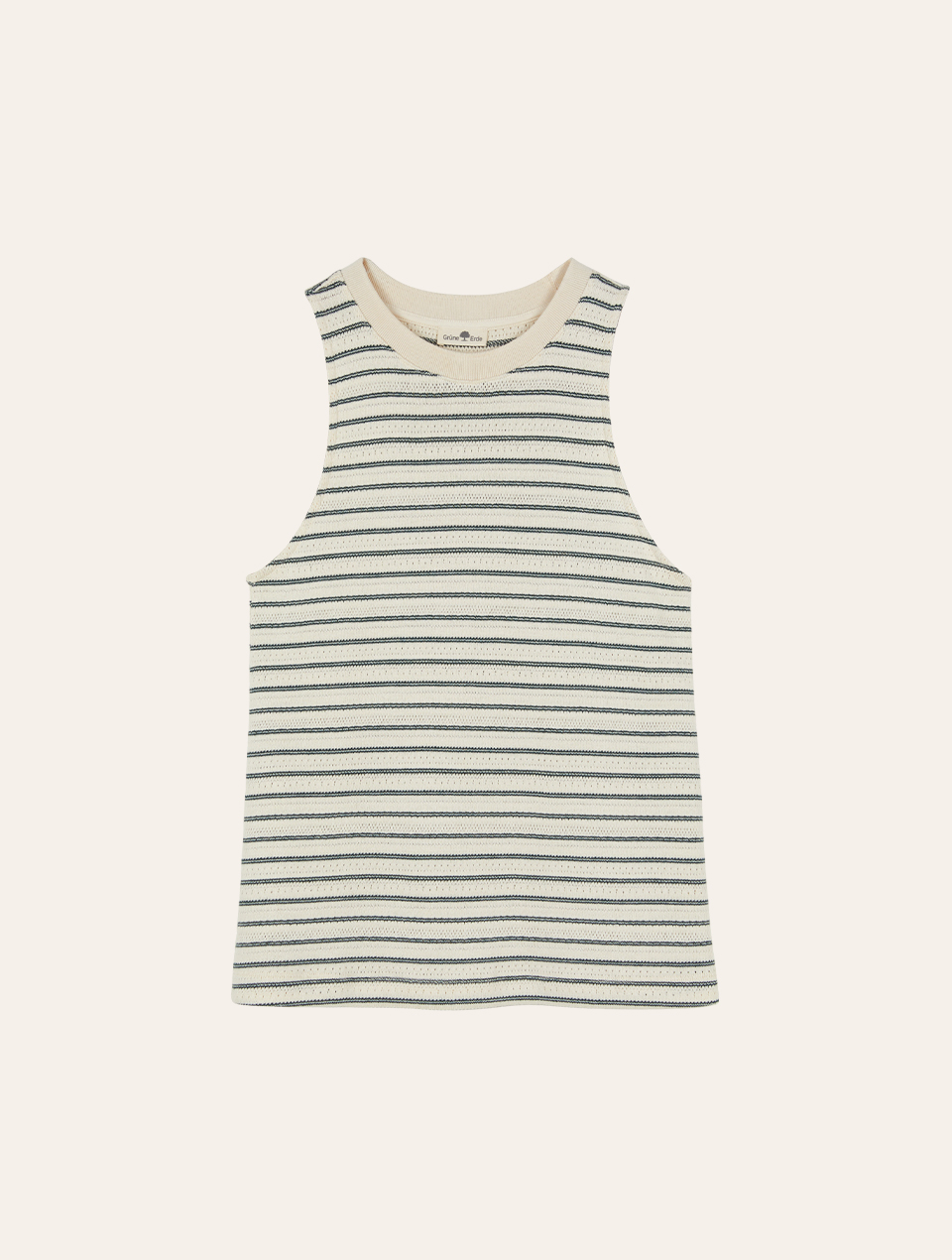 Gestreiftes Trägertop auf weißem Hintergrund