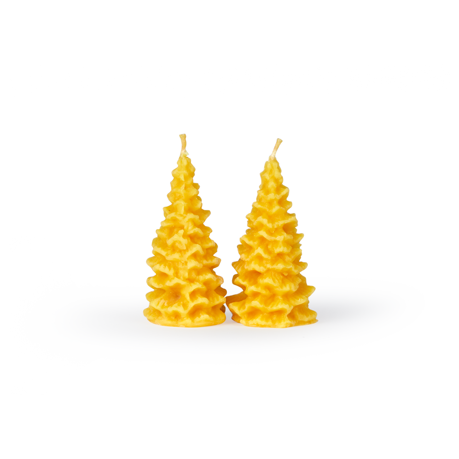 2er-Set Figurkerzen Tannen aus Bienenwachs