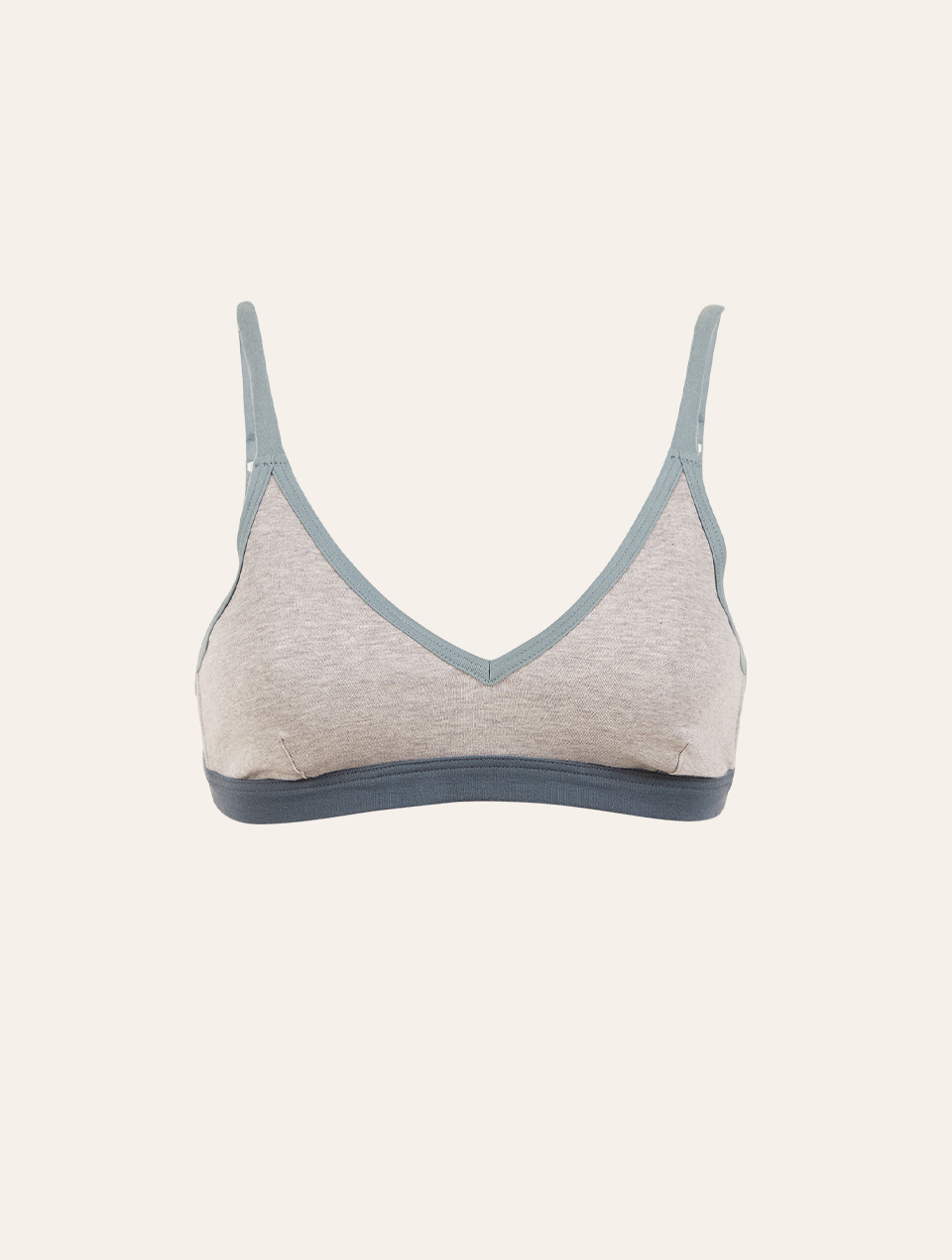 Beiges Bustier mit Kontrastdetails auf weißem Hintergrund