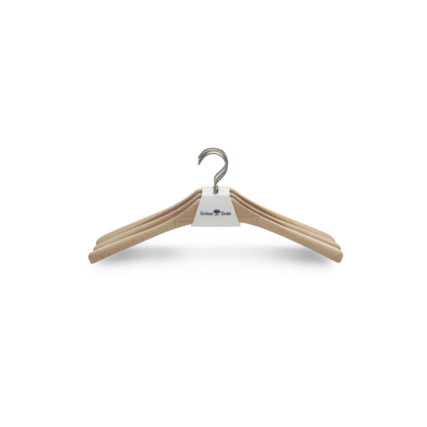 Kleiderbügel breit im 3er Set ohne Steg mit vernickeltem Haken