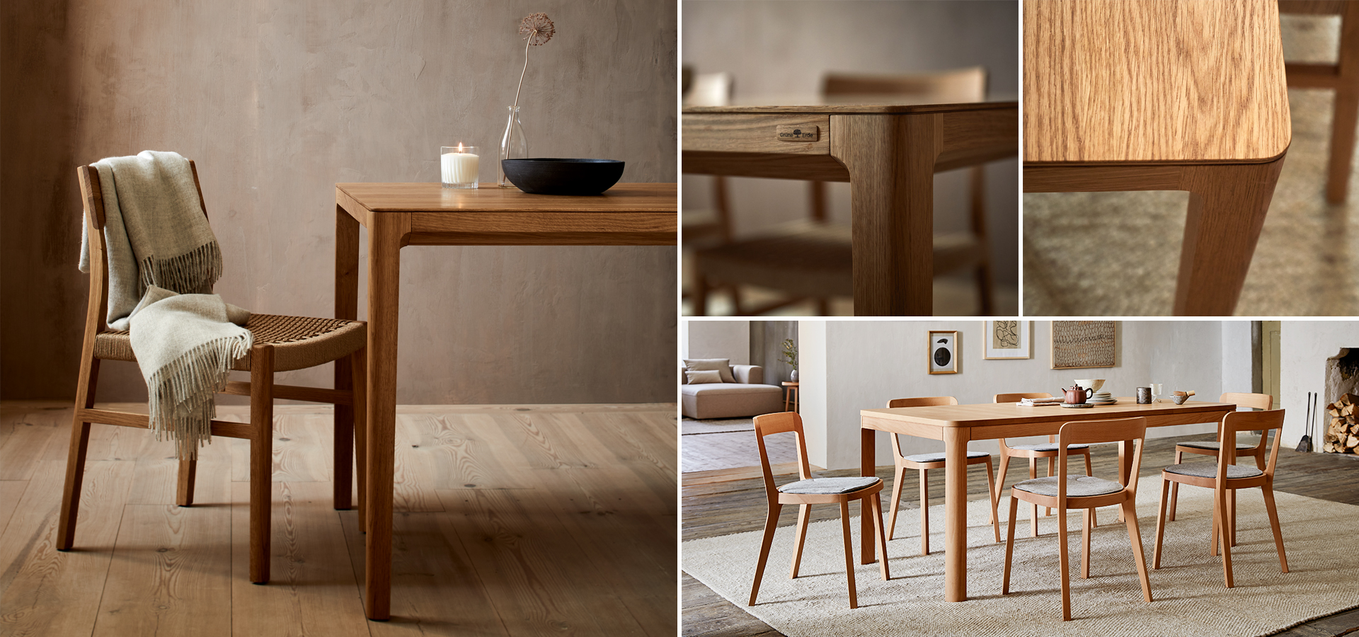 Collage unterschiedlicher Ansichten von Tenso und Karim im Esszimmer