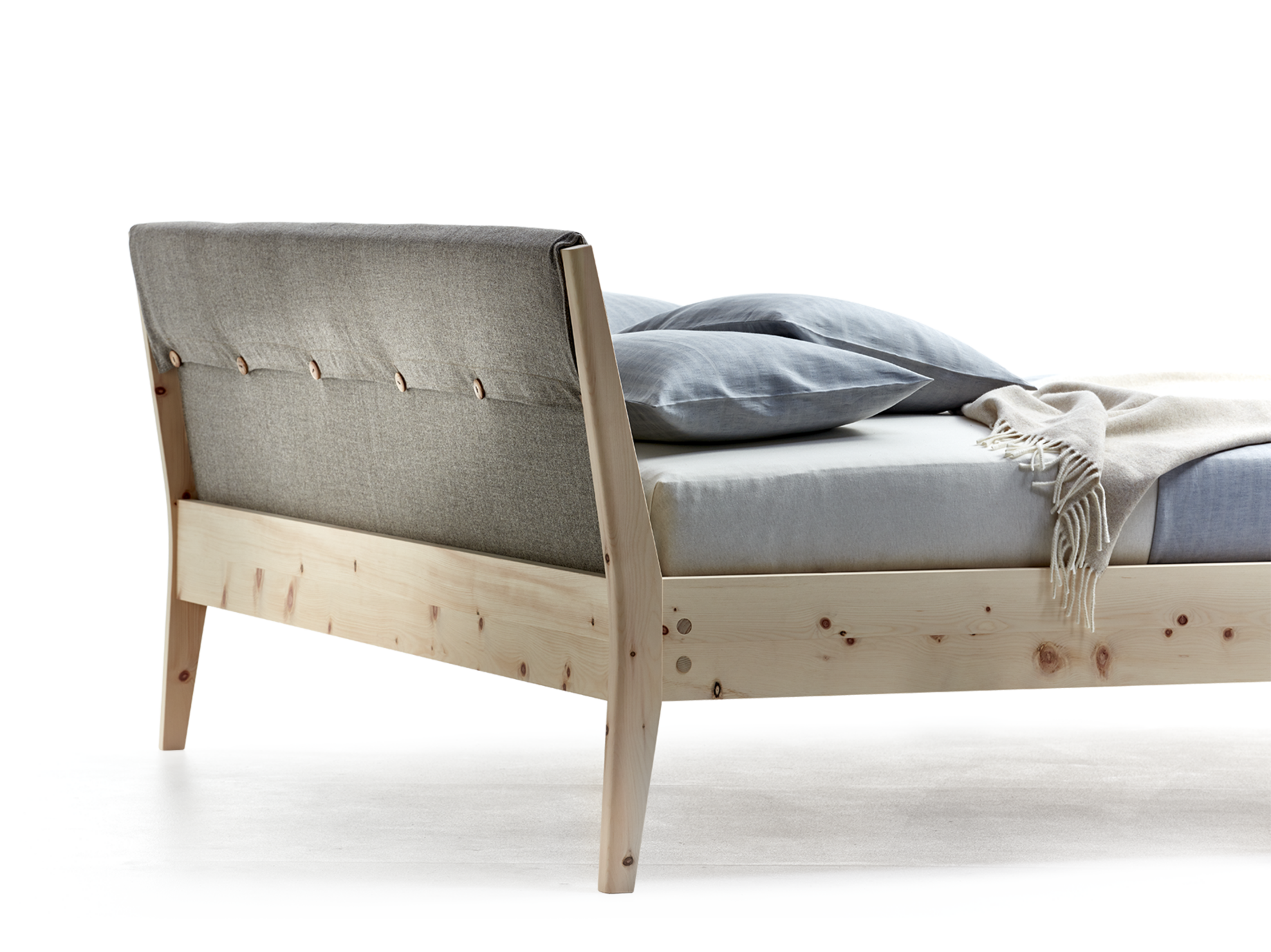 Housse für Kopfhaupt Bett Almeno, Wollstoff Tano Natur