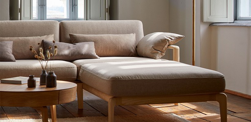 Loungesofa Linera - teilzertifiziertes Kombinationsprodukt Bezugsstoff - Naturtextil Best 