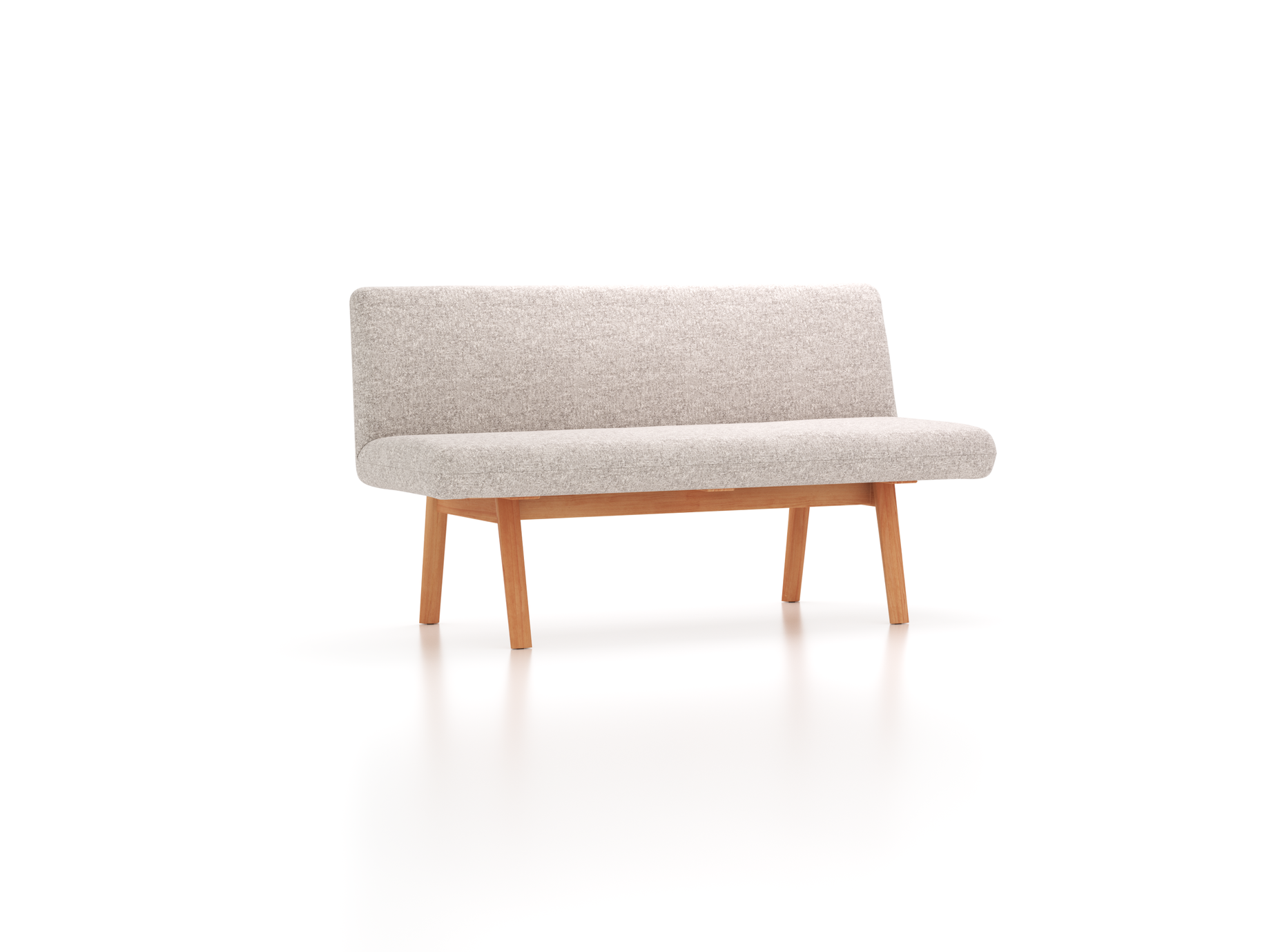 Polsterbank Ketil, Sitzbreite 160cm, mit Bezug Wollstoff Tano Natur (79), Buche