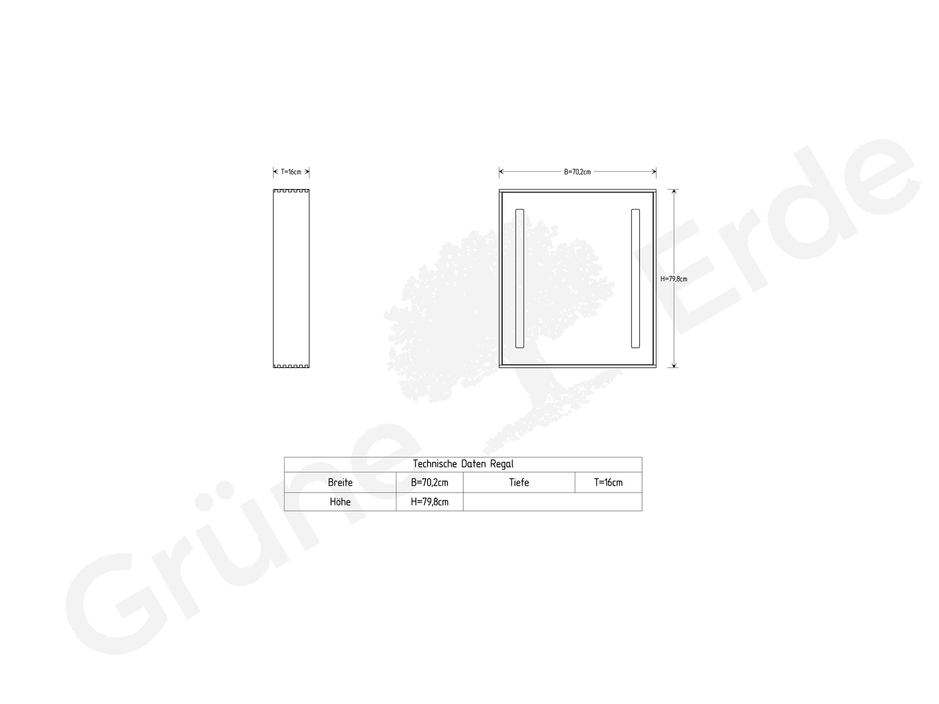 Esempio Modul 26, Spiegelablage Bad mit Beleuchtung | Grüne Erde
