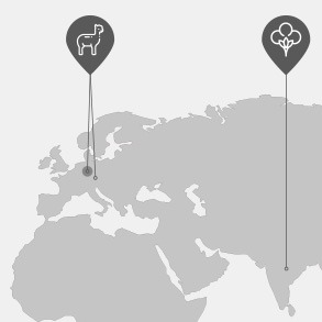 Herkunft der Rohmaterialien Ganzjahresdecke Alpakawolle: Baumwolle kbA aus Indien. Alpakawolle aus Österreich und Deutschland.