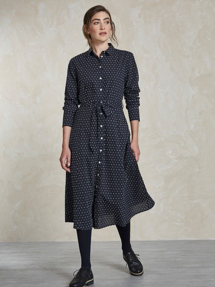 Kleid-gepunktet, dunkelblau gepunktet