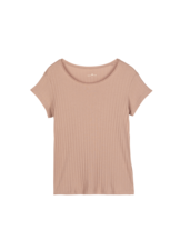 Kurzarmshirt aus Bio Baumwolle, toffee