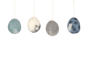 4er-Set Eier aqua
