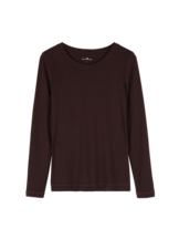 Langarmshirt aus Bio Wolle, aubergine