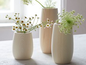 Vasen aus Eschenholz in 3 Größen